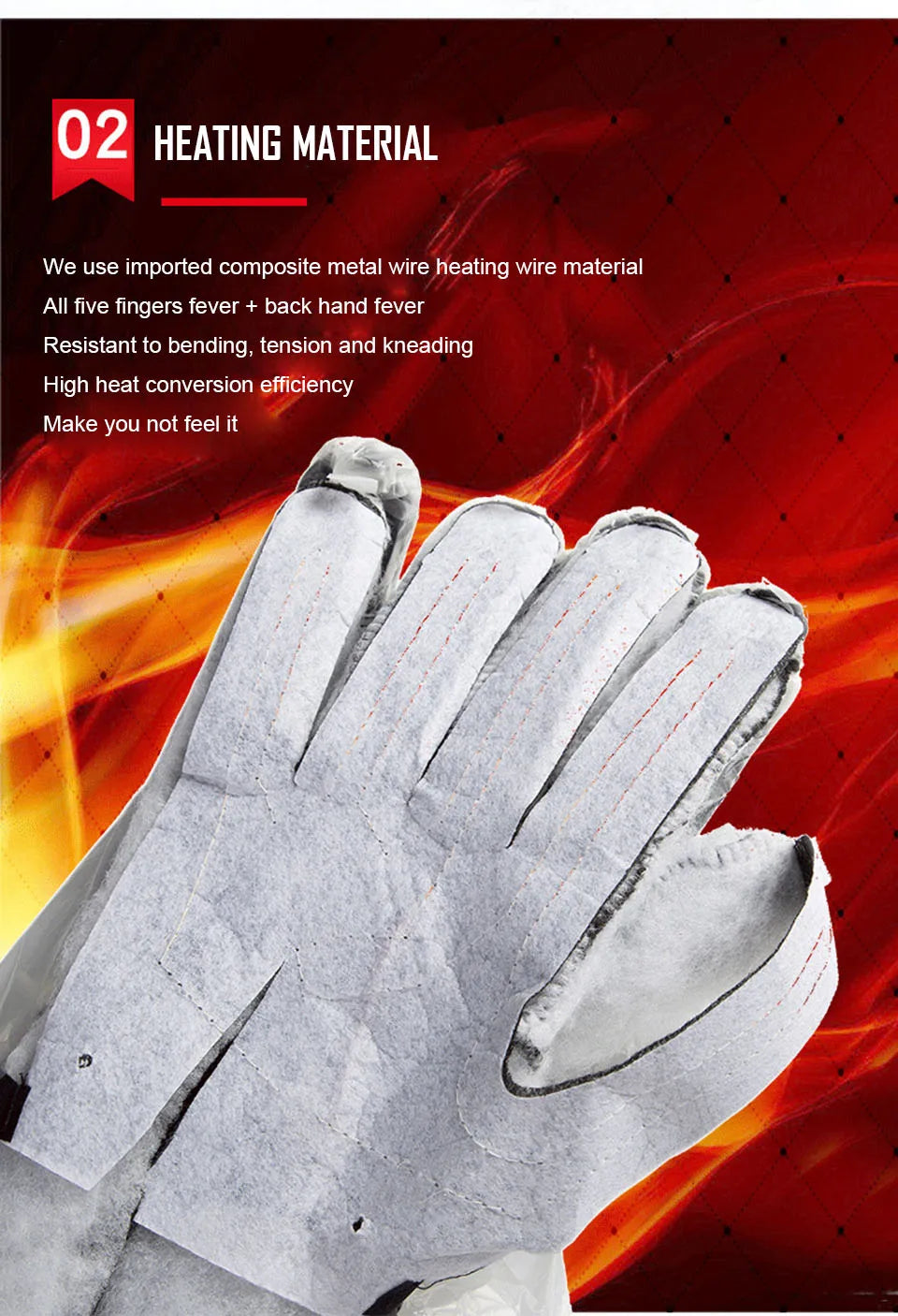 Gants d'hiver 3M Coton Chauffant Gants Electriques Thermiques Imperméables Snowboard Cyclisme Moto Ski Outdoor-thumbmail-20