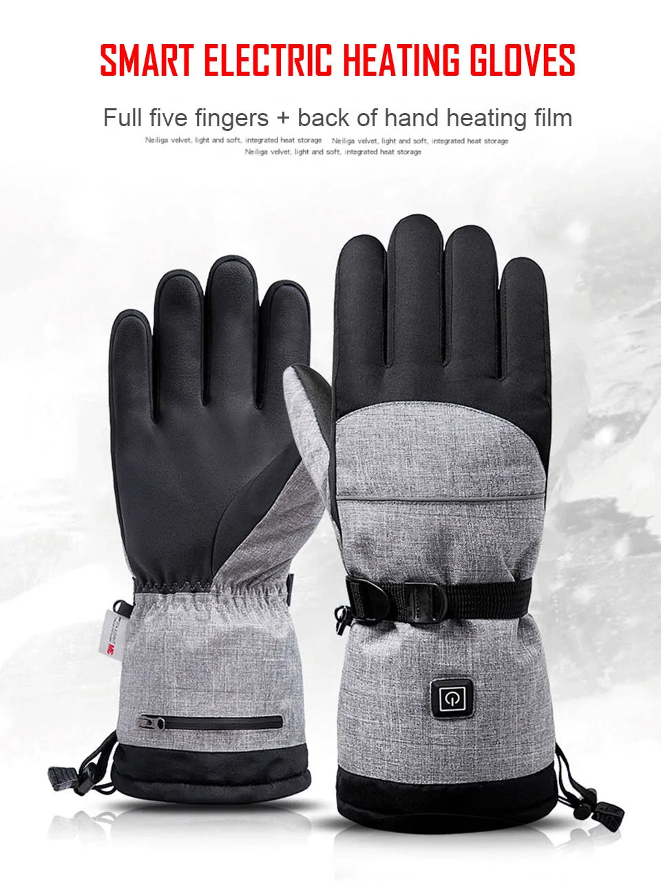 Gants d'hiver 3M Coton Chauffant Gants Electriques Thermiques Imperméables Snowboard Cyclisme Moto Ski Outdoor-thumbmail-15