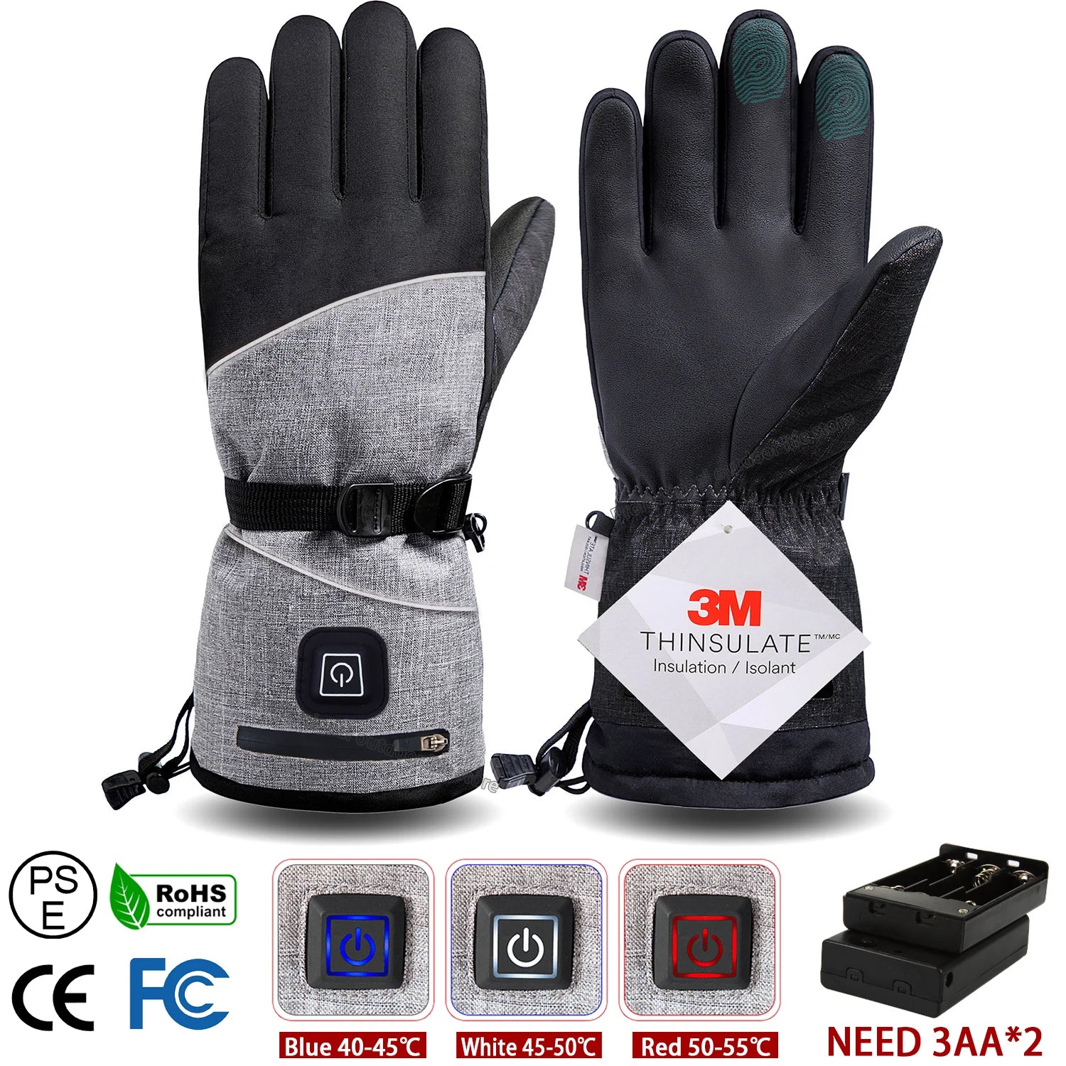 Gants d'hiver 3M Coton Chauffant Gants Electriques Thermiques Imperméables Snowboard Cyclisme Moto Ski Outdoor-thumbmail-32