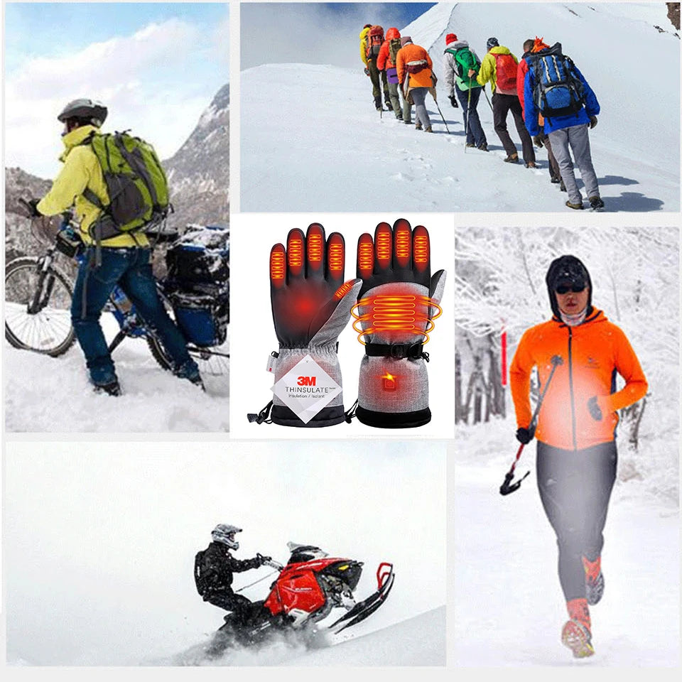 Gants d'hiver 3M Coton Chauffant Gants Electriques Thermiques Imperméables Snowboard Cyclisme Moto Ski Outdoor-thumbmail-4
