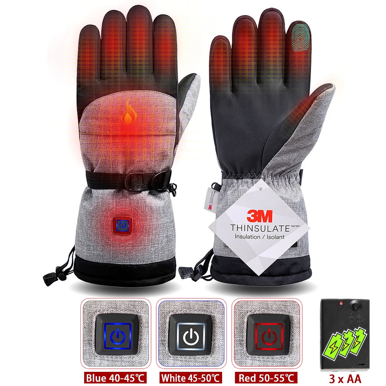 Gants d'hiver 3M Coton Chauffant Gants Electriques Thermiques Imperméables Snowboard Cyclisme Moto Ski Outdoor-thumbmail-30