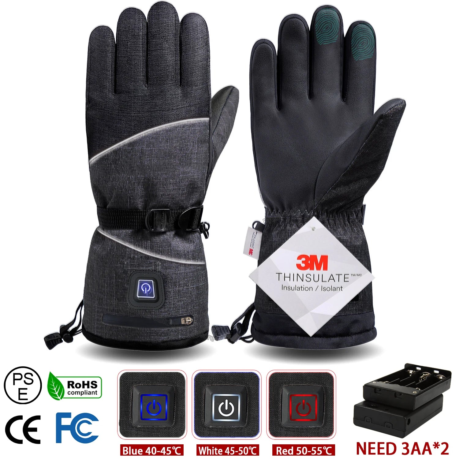 Gants d'hiver 3M Coton Chauffant Gants Electriques Thermiques Imperméables Snowboard Cyclisme Moto Ski Outdoor-thumbmail-34